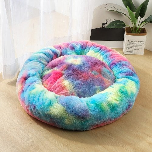 Blusea Soft Plush Round Pet Bed