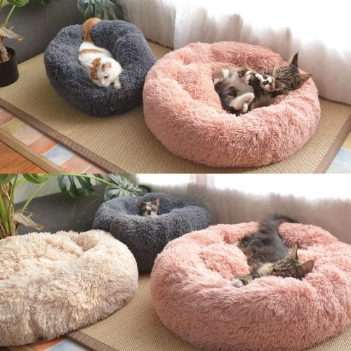 Blusea Soft Plush Round Pet Bed