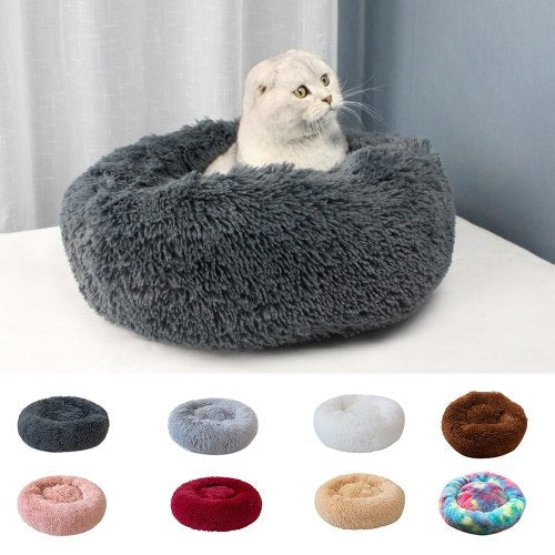 Blusea Soft Plush Round Pet Bed