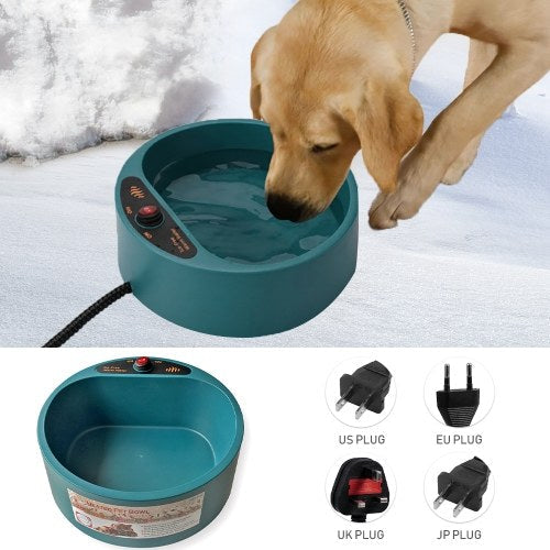 Heated Pet Dog Cat Bowl Heating Feeding Feeder Waterproof 0.58gal/2.2L/74oz