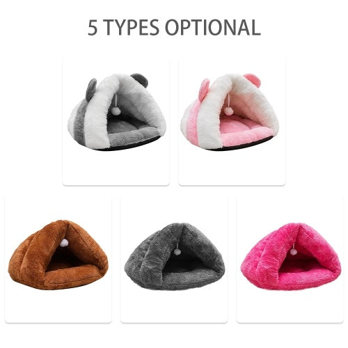 Pet Cat Dog Soft Warm Nest Kennel Bed Cave House Sleeping Bag Mat Pad Tent Pets Winter Warm Cozy Bed