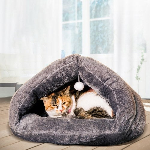 Pet Cat Dog Soft Warm Nest Kennel Bed Cave House Sleeping Bag Mat Pad Tent Pets Winter Warm Cozy Bed