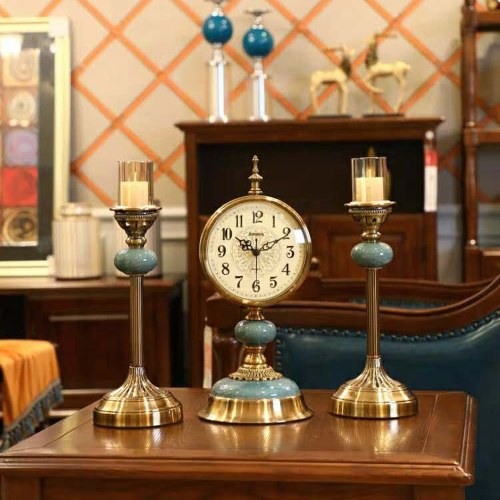 6812-1 Table Clock Decorative Retro Metal European