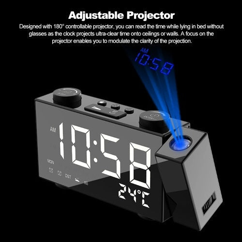 6 Inch Digital FM Projection Radio Alarm Clock