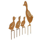 Metal Garden Stake Family Duck Shape Statue