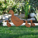 Metal Garden Stake Family Duck Shape Statue