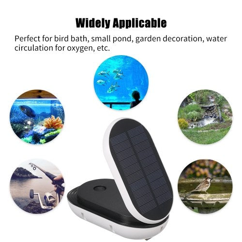 Solar Power Oxygen Pump Fish Tank Oxygenator Aquarium Oxygen Aerator Pond Aerator Air Pump Fishing Aerator Aquarium Airpump with Aquarium Oxygen Pipe Air Bubble Stone