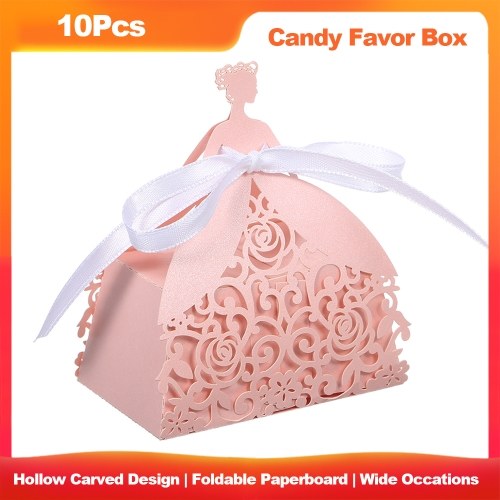 10Pcs Laser Cut Favor Boxes Hollow Design