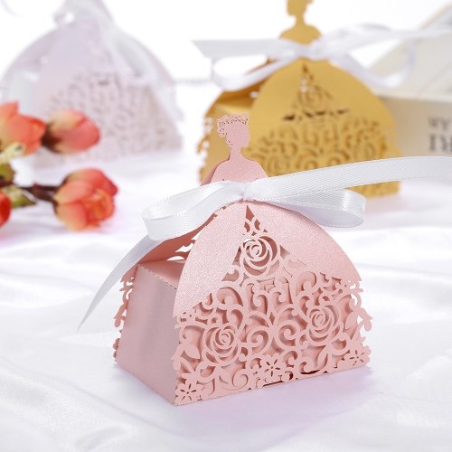 10Pcs Laser Cut Favor Boxes Hollow Design