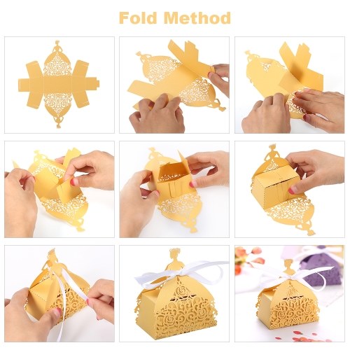 10Pcs Laser Cut Favor Boxes Hollow Design