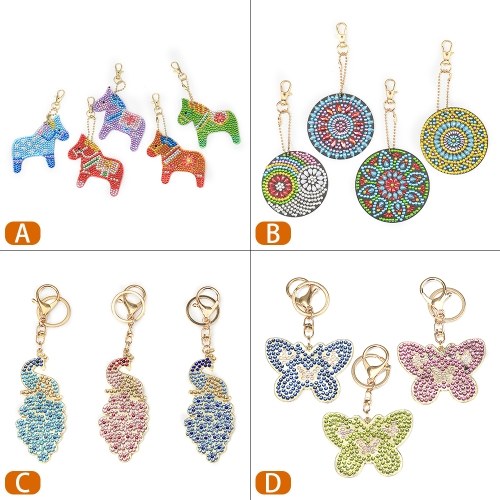 DIY Diamond Painting Keychain Pendant Multi-color Horse Key Ring