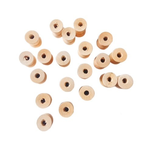 20Pcs Vintage Style Empyty Wooden Bobbins Spools Reels Organizer