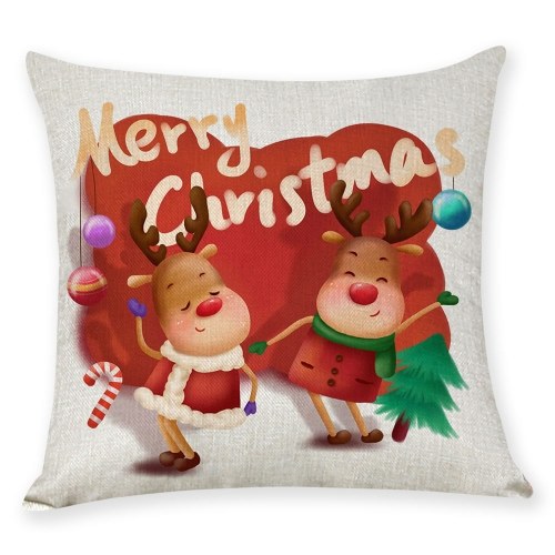 Pillow Cover Christmas Tree Cartoon