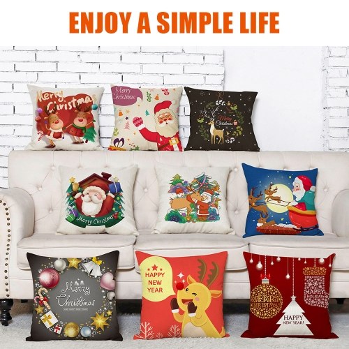 Pillow Cover Christmas Tree Cartoon