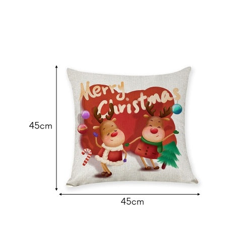 Pillow Cover Christmas Tree Cartoon