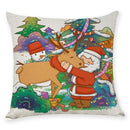 Pillow Cover Christmas Tree Cartoon