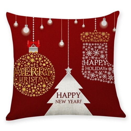 Pillow Cover Christmas Tree Cartoon