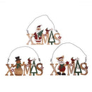 Creative Christmas Wooden Bell Pendant Santa Snowman