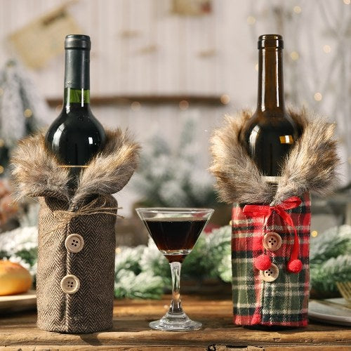 Wine Bottle Cover Christmas Decorations