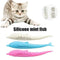 Cat Catnip Toys Fish Shape Toothbrush with Catnip Silicone Molar Stick