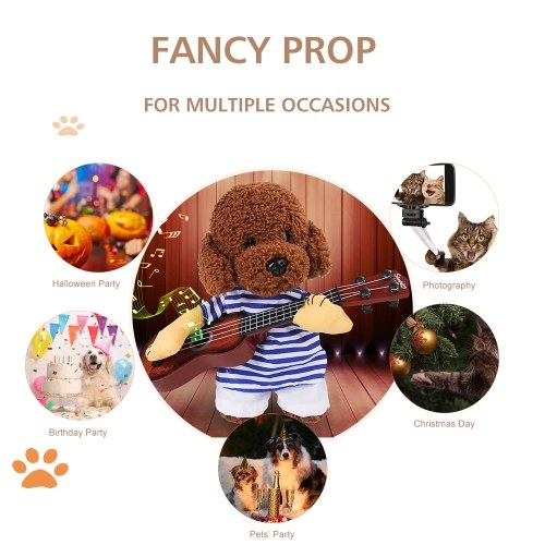 Pet Guitar Costume Dog Guitarist Player Pet Halloween Costume Pet Dog Cosplay Clothes Decoration Halloween Dress Up Accessories for Dogs Puppy