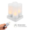 Rechargeable LED Yellow Flickering Flameless Tealight Candles Lights with Remote Control Frosted Cups Charging Base