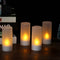 Rechargeable LED Yellow Flickering Flameless Tealight Candles Lights with Remote Control Frosted Cups Charging Base