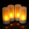 Rechargeable LED Yellow Flickering Flameless Tealight Candles Lights with Remote Control Frosted Cups Charging Base