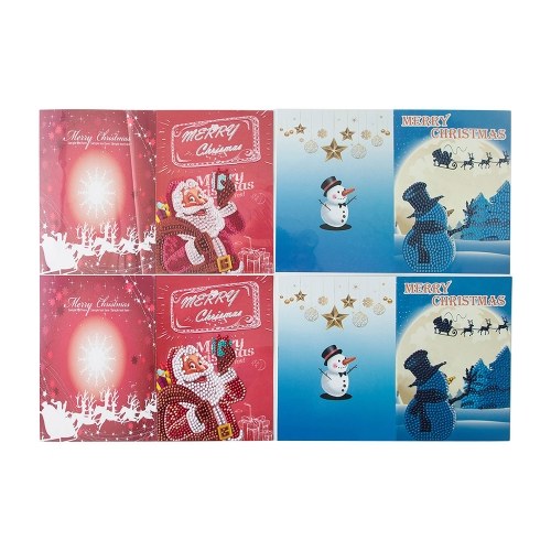 5D Diamond Painting Christmas Cards Diamond Embroidery Birthday Paper DIY Greeting Postcards Cartoon Craft Kids Gift