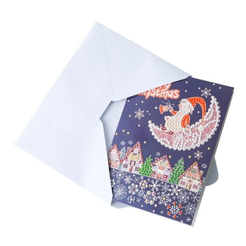 5D Diamond Painting Christmas Cards Diamond Embroidery Birthday Paper DIY Greeting Postcards Cartoon Craft Kids Gift