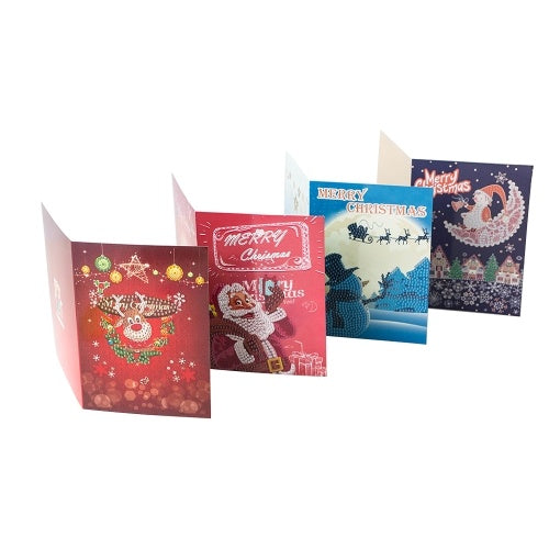 5D Diamond Painting Christmas Cards Diamond Embroidery Birthday Paper DIY Greeting Postcards Cartoon Craft Kids Gift