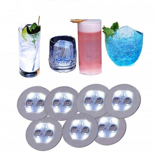 Led Coaster Flashing Round Shape Cup Sticker Mat Wine Glass Bottle Cup Luminous Coaster Home Party Club Bar Supply