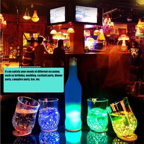 Led Coaster Flashing Round Shape Cup Sticker Mat Wine Glass Bottle Cup Luminous Coaster Home Party Club Bar Supply