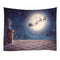 Christmas Tapestries Wall Hanging Art Tapestry Polyester Xmas Fireplace Tapestry Table Cloth