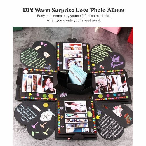 DIY Warm Surprise Love Explosion Box Scrapbook DIY Photo Album Favor Box for Anniversary Birthday Gift