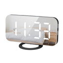 LED Digital Alarm Clock with Large White Font Display Mirror Surface Snooze Function Dual USB Charging Ports for Bedroom Children's Rooms Office Travel