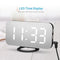 LED Digital Alarm Clock with Large White Font Display Mirror Surface Snooze Function Dual USB Charging Ports for Bedroom Children's Rooms Office Travel