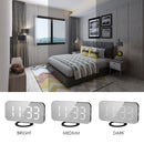 LED Digital Alarm Clock with Large White Font Display Mirror Surface Snooze Function Dual USB Charging Ports for Bedroom Children's Rooms Office Travel