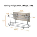 Adhesive Shower Caddy No Drilling 22 Lbs Bearing Weight Bathroom Shelf