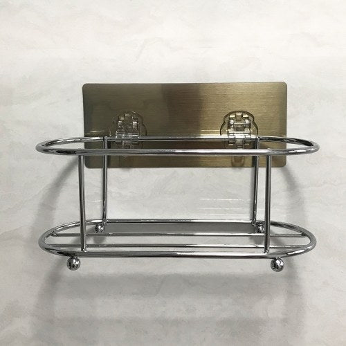 Adhesive Shower Caddy No Drilling 22 Lbs Bearing Weight Bathroom Shelf