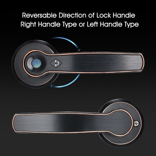 Intelligent Fingerprint Lock Set Keyless Door Lever Electronic Biometric Anti-Theft Hardware Door Locks with Deadbolt