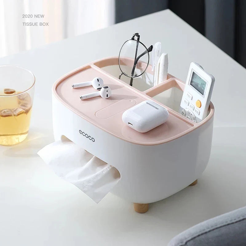 Tissue Box Desktop Kitchen Napkin Storage Container Living Room Remote Control Storage Box For Home Office Tissue Tray