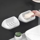 Soap Dish Shower Wall Mounted Soap Holder Bathroom Tub Draining Water Soap Box Soap Saver Tray Case Kitchen Sink Counter Soap Case