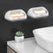 Soap Dish Shower Wall Mounted Soap Holder Bathroom Tub Draining Water Soap Box Soap Saver Tray Case Kitchen Sink Counter Soap Case