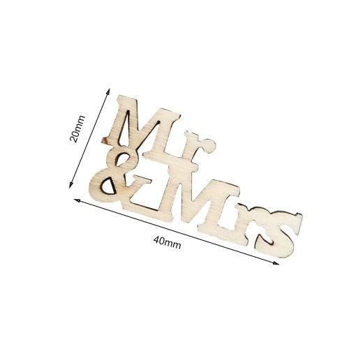 20Pcs Mr & Mrs Pattern Decoration Slices DIY Accessories for Handmade Wooden House Wood Craft Scrapbook Embellishment