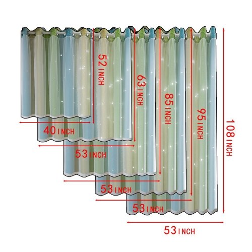 1 لوحة ستار ستائر النجوم ستائر التعتيم الملونة طبقة مزدوجة ستار نافذة الستائر