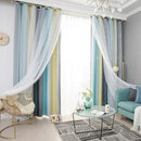 1 Panel Star Curtains Stars Blackout Curtains Colorful Double Layer Star Window Curtains