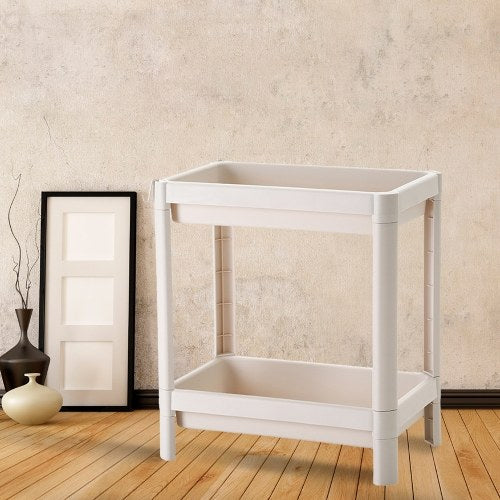 2-Tier Hollow Frame Plastic Storage Rack