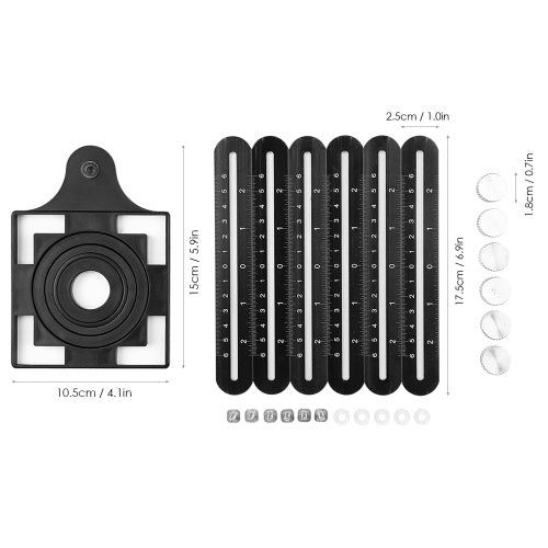 مسطرة عالمية مصنوعة من سبائك الألومنيوم متعددة الزوايا أداة قياس محفورة بالليزر لمهندسي الحرفيين والبنائين المحترفين