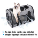 Portable Pet Cats Dogs Travel Carrier Breathable Foldable Pet Carrier Bag with Fleece Mat Large Space Easy Carry on Luggage for Weight less than 7.5kg